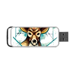 Deer-unicorn-tattoo-drawing-vector-watercolor Portable Usb Flash (one Side)