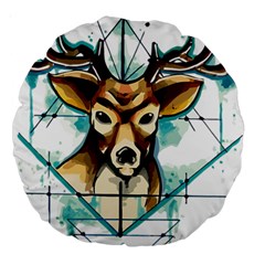 Deer-unicorn-tattoo-drawing-vector-watercolor Large 18  Premium Round Cushions