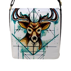 Deer-unicorn-tattoo-drawing-vector-watercolor Flap Closure Messenger Bag (l)