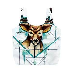 Deer-unicorn-tattoo-drawing-vector-watercolor Full Print Recycle Bag (m)