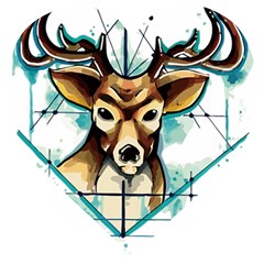 Deer-unicorn-tattoo-drawing-vector-watercolor Wooden Puzzle Heart