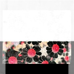 Gothic Black Daisy Rectangular Jigsaw Puzzl by violetheavensky