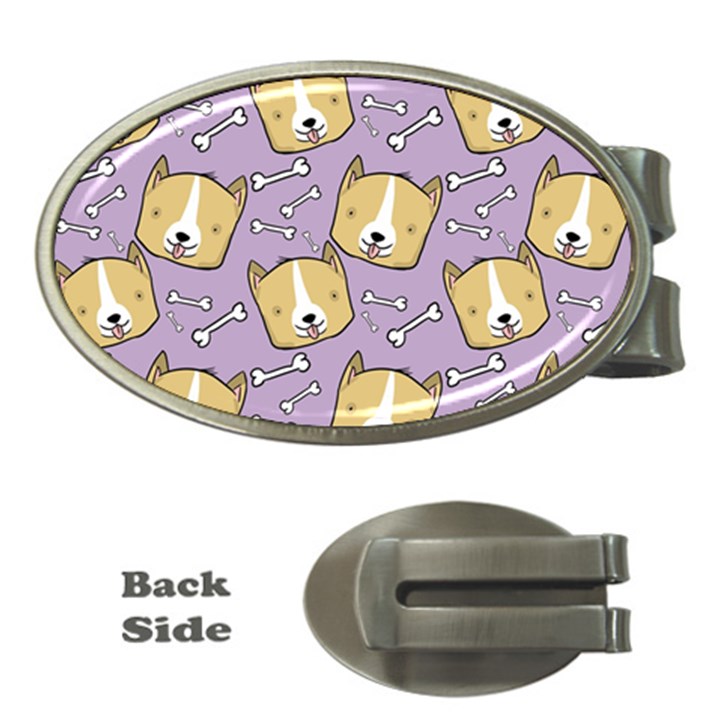 Corgi Pattern Money Clips (Oval) 