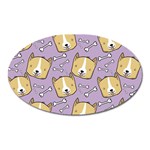 Corgi Pattern Oval Magnet Front