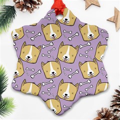 Corgi Pattern Ornament (snowflake)