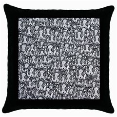 Sketchy Monster Insect Drawing Motif Pattern Throw Pillow Case (black) by dflcprintsclothing