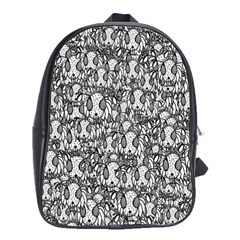 Sketchy Monster Insect Drawing Motif Pattern School Bag (large) by dflcprintsclothing