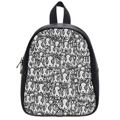 Sketchy Monster Insect Drawing Motif Pattern School Bag (small)