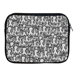 Sketchy Monster Insect Drawing Motif Pattern Apple Ipad 2/3/4 Zipper Cases