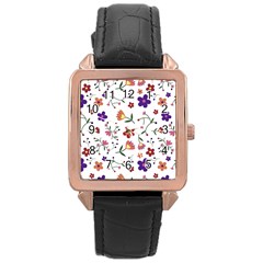 Background-a 009 Rose Gold Leather Watch  by nate14shop