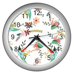 Background-a 011 Wall Clock (silver) by nate14shop