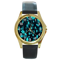 Background-a 015 Round Gold Metal Watch by nate14shop