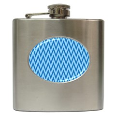 Background-cevrons-blue-001 Hip Flask (6 Oz) by nate14shop