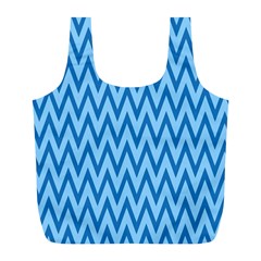 Background-cevrons-blue-001 Full Print Recycle Bag (l) by nate14shop