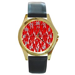 Banner Love Red Round Gold Metal Watch by nate14shop