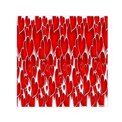 Banner Love Red Square Satin Scarf (30  X 30 ) by nate14shop