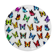 Big Collection Off Colorful Butterfiles Ornament (round)