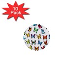 Big Collection Off Colorful Butterfiles 1  Mini Buttons (10 pack)  Front