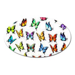 Big Collection Off Colorful Butterfiles Oval Magnet by nate14shop