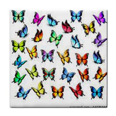 Big Collection Off Colorful Butterfiles Tile Coaster by nate14shop