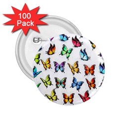 Big Collection Off Colorful Butterfiles 2 25  Buttons (100 Pack)  by nate14shop