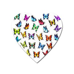 Big Collection Off Colorful Butterfiles Heart Magnet by nate14shop