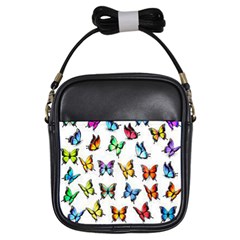 Big Collection Off Colorful Butterfiles Girls Sling Bag by nate14shop