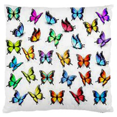 Big Collection Off Colorful Butterfiles Large Flano Cushion Case (two Sides) by nate14shop