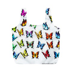 Big Collection Off Colorful Butterfiles Full Print Recycle Bag (m) by nate14shop