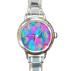 Bokeh-002 Round Italian Charm Watch by nate14shop