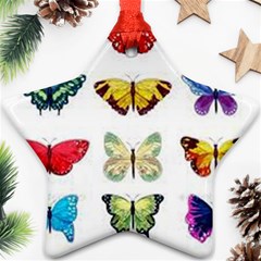 Butterflay Star Ornament (two Sides) by nate14shop