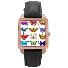 Butterflay Rose Gold Leather Watch  by nate14shop