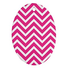 Chevrons - Pink Ornament (oval)