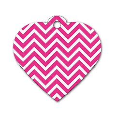 Chevrons - Pink Dog Tag Heart (two Sides)