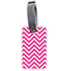 Chevrons - Pink Luggage Tag (one Side) by nate14shop