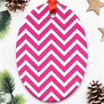 Chevrons - Pink Ornament (Oval) Front