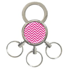 Chevrons - Pink 3-ring Key Chain by nate14shop