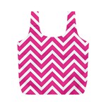 Chevrons - Pink Full Print Recycle Bag (M) Front