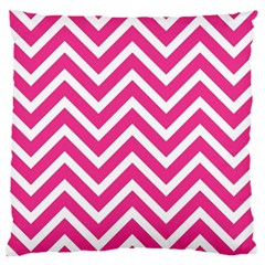 Chevrons - Pink Large Cushion Case (two Sides) by nate14shop