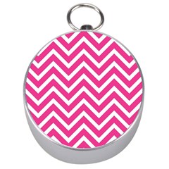 Chevrons - Pink Silver Compasses