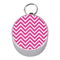 Chevrons - Pink Mini Silver Compasses