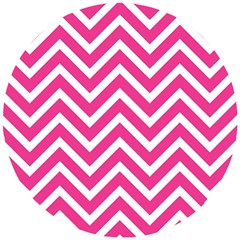 Chevrons - Pink Wooden Puzzle Round