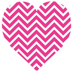 Chevrons - Pink Wooden Puzzle Heart by nate14shop