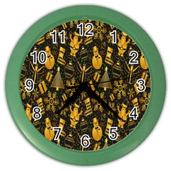 Christmas-a 001 Color Wall Clock by nate14shop