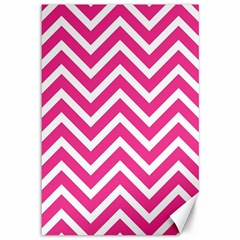 Chevrons - Pink Canvas 12  X 18  by nate14shop