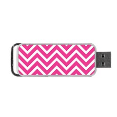 Chevrons - Pink Portable Usb Flash (two Sides) by nate14shop