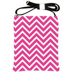 Chevrons - Pink Shoulder Sling Bag Front