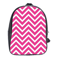 Chevrons - Pink School Bag (large) by nate14shop