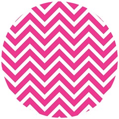 Chevrons - Pink Wooden Puzzle Round by nate14shop