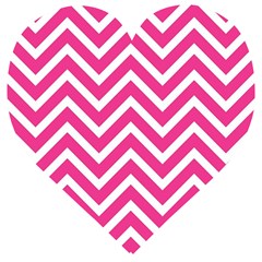 Chevrons - Pink Wooden Puzzle Heart by nate14shop